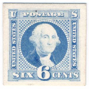 115P4 1869 Pictorial Issue 6c George Washington Plate Proof on Card