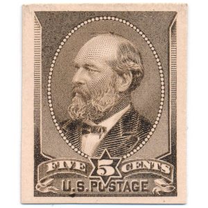 205P4 5c James Garfield 1882 issue plate proof on card