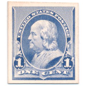 219P4 1c Benjamin Franklin 1890 issue plate proof on card