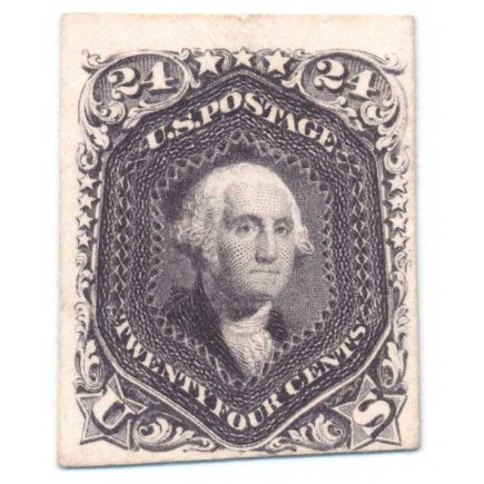 78P4 24c George Washington 1861 issue plate proof on card