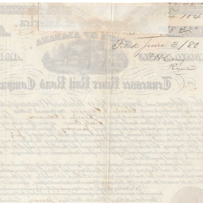 1855 Alabama & Tennessee River RR Bond, $1000 - Image 3