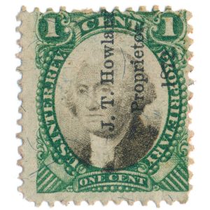 RB1a Proprietary Revenue Stamp, J.T. Howland, New York Druggist cancel