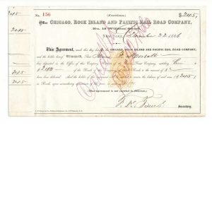 1866 Chicago, Rock Island and Pacific Railroad Company receipt, RN-P5