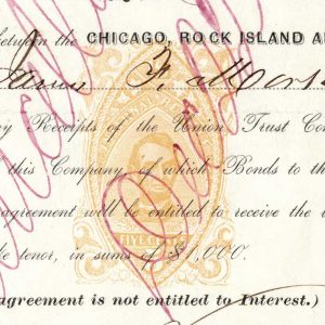 1866 Chicago, Rock Island and Pacific Railroad Company receipt, RN-P5 - Image 2