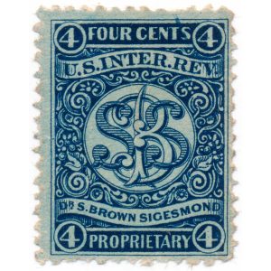 RS219d S. Brown Sigesmond Medicine Stamp VF