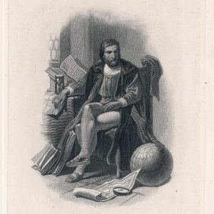 "Columbus In His Study", Vignette Die Proof by Henry Gugler, BEP