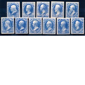 O35P4-O45P4 Navy Department Official Stamp Proofs set