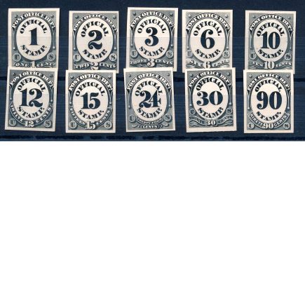 O47P4-O56P4 Post Office Department Official Stamp Proofs set