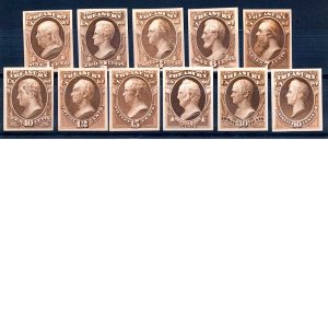 O72P4-O82P4 Treasury Department Official Stamp Proofs set