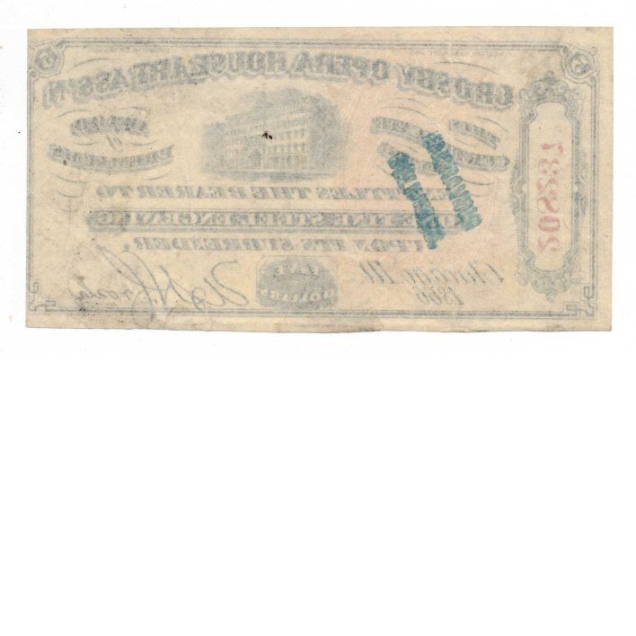 RN-P5 Revenue Imprint on 1866 Crosby Opera House Lottery Ticket - Image 2