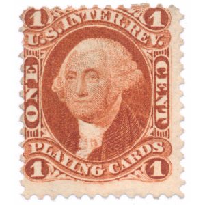 R2c 1 cent Playing Cards First Issue revenue stamp