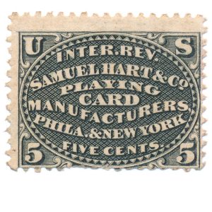 RU9a Samuel Hart & Co. Playing Card Stamp