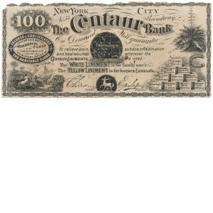 The Centaur Co. Advertising Note Scrip 1870s