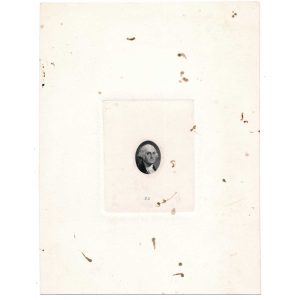 George Washington vignette essay/proof on india die sunk on card, 1860s - Image 2