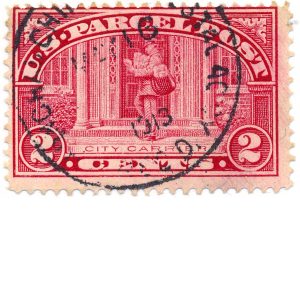 Q2, 2c Parcel Post Stamp, 1913, Shanghai Postal Agency Cancel