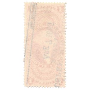 R75c $1.00 First Issue Revenue Stamp, Power of Attorney, Niagara Suspension Bridge, multi-line cancel - Image 2