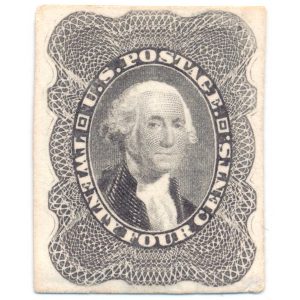 45P4 24c George Washington 1857 issue plate proof on card