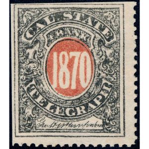 5T2 US Telegraph Stamp, California State Telegraph Company, 1870