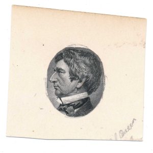 1909 Alaska-Yukon, Model Essay 370-E2 VAR, William Seward portrait cut to shape mounted on card - Image 2