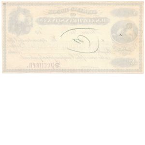 Banking House of W.S. Cothran, Son & Co., Rome, GA 1860s, Certificate of Deposit Specimen - Image 2