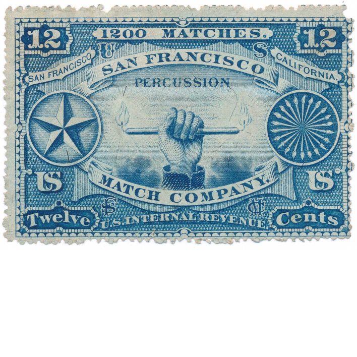 RO165b The San Francisco Percussion Match Co. Revenue Stamp