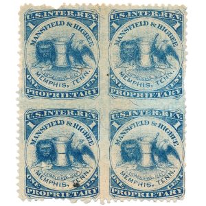 RS173bj Mansfield & Higbee Stamp Block, Memphis, TN