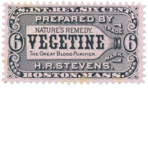 RS230c H. R. Stevens Vegetine Medicine Stamp Pink Paper