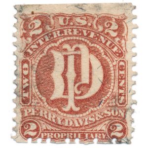 RS79b Perry Davis & Son., Medicine Revenue Stamp (Copy)