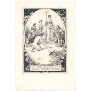 Intaglio Bookplate Proof, Hiram Edmund Deats, 1898