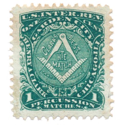 RO61b Henry A. Clark, Garden City Match Co. Revenue Stamp