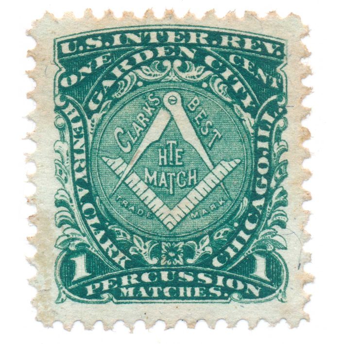RO61b Henry A. Clark, Garden City Match Co. Revenue Stamp
