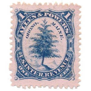 RO6c Allen & Powers Match Stamp, Pink Paper, VF+ jumbo