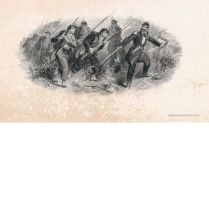 Charge of the Zouaves, Vignette Die Proof on india on card, NBNCo 1860s, F.O.C. Darley