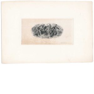 Charge of the Zouaves, Vignette Die Proof on india on card, NBNCo 1860s, F.O.C. Darley - Image 2