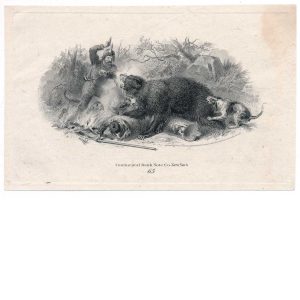 F.O.C. Darley, Trappers Surprised by Bear, Vignette Die Proof on india 1866