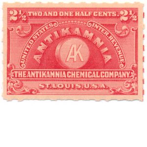 RS278p Antikamnia Chemical Co. Revenue Stamp, MNH