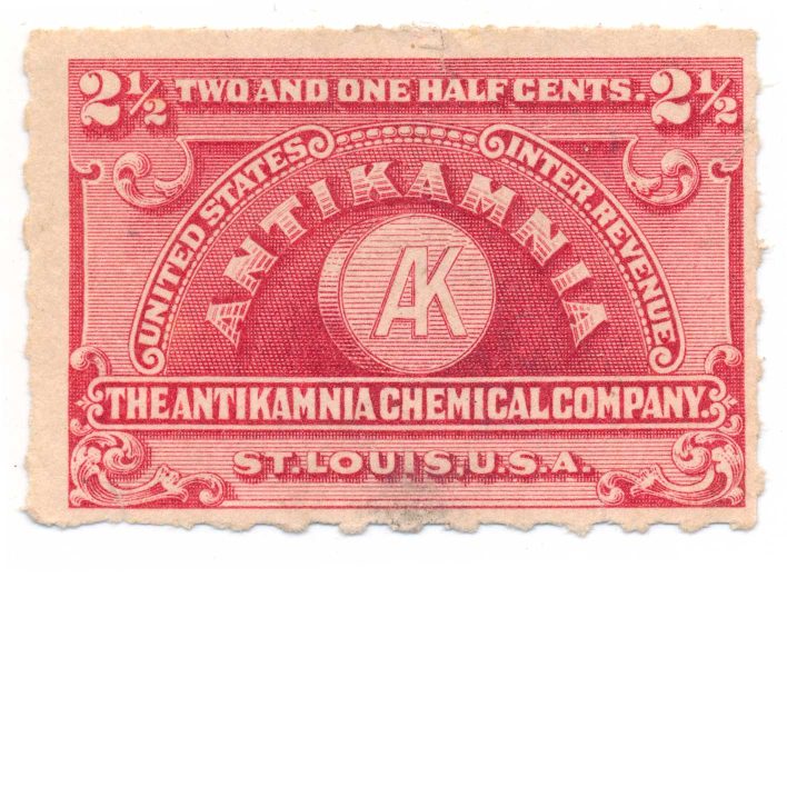 RS278p Antikamnia Chemical Co. Revenue Stamp, Used