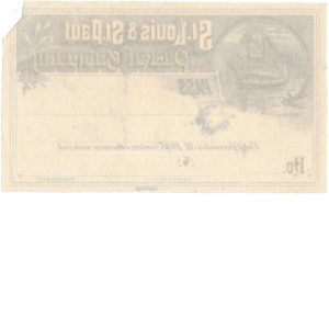 St. Louis & St. Paul Steam Packet Co. Pass Proof 1885 - Image 2