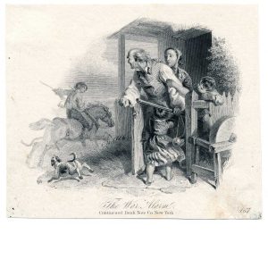 The War Alarm, Vignette Die Proof on india, CBNCo. 1860s F.O.C. Darley
