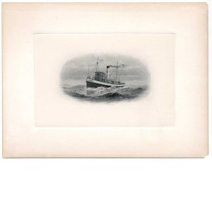 Tugboat, Die Proof on india on card, Bureau of Engraving and Printing 1890s - Image 2