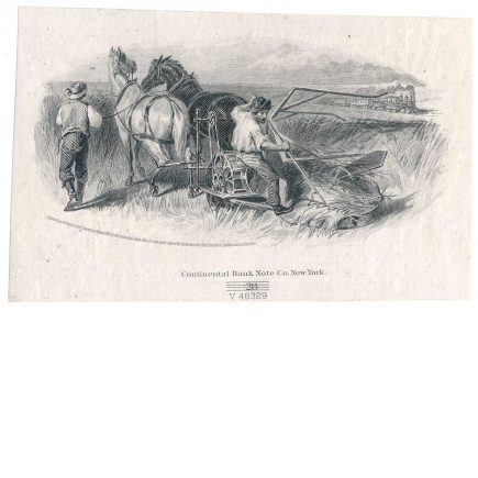 Threshing, Vignette Die Proof on india, CBNCo. 1865