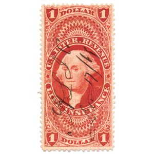 R71d First Issue Revenue Stamp, Life Insurance, Silk Paper