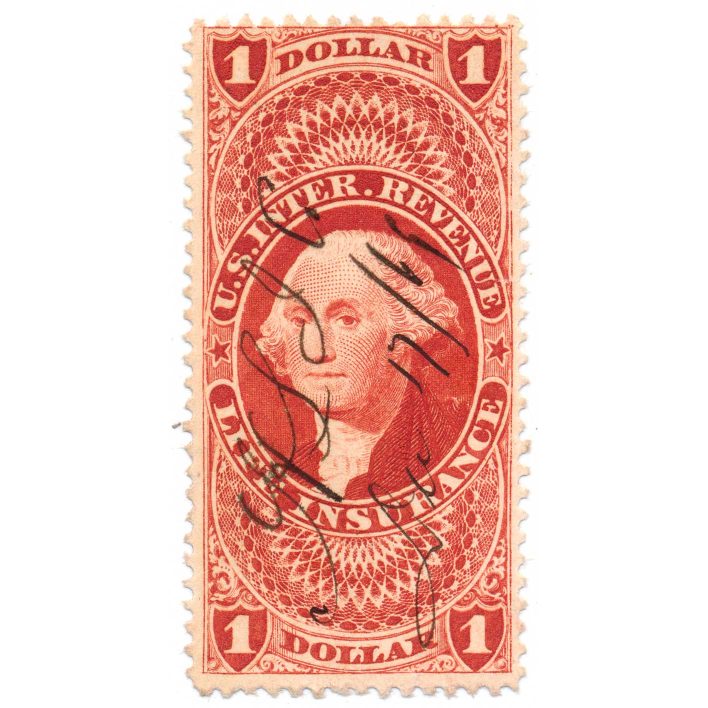 R71d First Issue Revenue Stamp, Life Insurance, Silk Paper