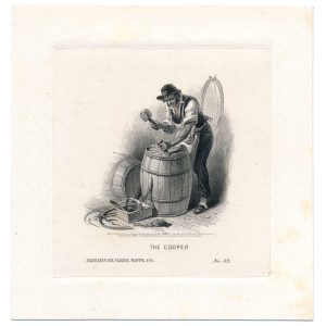 The Cooper, Vignette Die Proof on india on card, ABNCo 1860, F.O.C. Darley