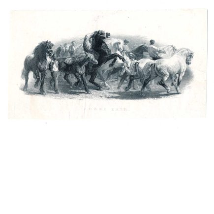 Horse Fair, Vignette Die Proof on india, ABNCo 1860s, James Smillie, Rosa Bonheur