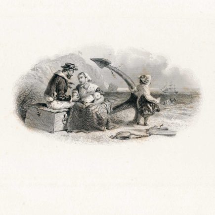 Parting Words, Vignette Die Proof on india on card, ABNCo 1862, F.O.C. Darley