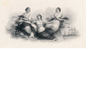 Vignette Die Proof, "Agriculture, Industry and Justice" John W. Casilear, 1849