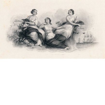 Vignette Die Proof, "Agriculture, Industry and Justice" John W. Casilear, 1849