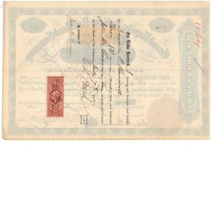 R46c (2) on 1871 Grand Rapids and Indiana RR Co. Stock Certificate - Image 2