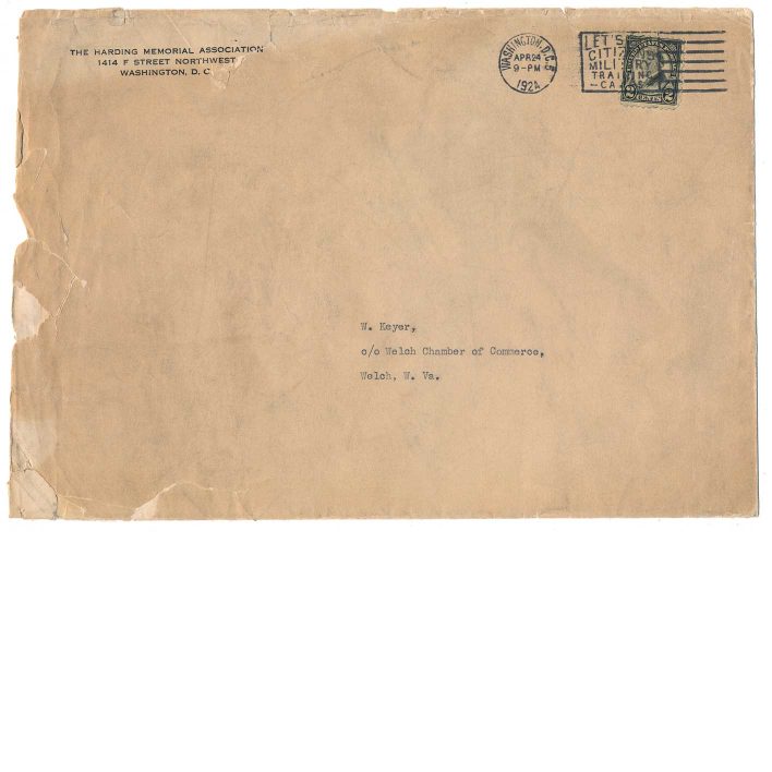 Harding Memorial Association souvenir card, American Bank Note Co., 1923 FSO-1923A - Image 3